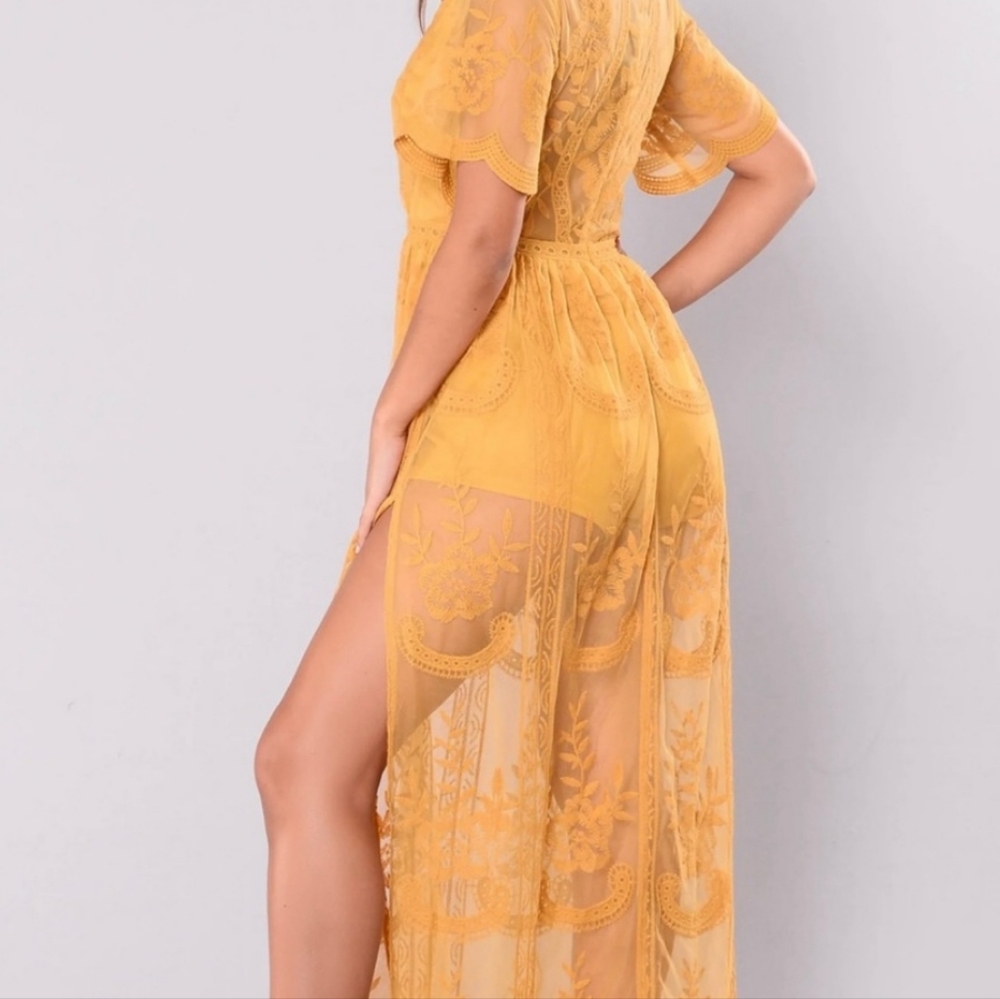 Yellow/orange romper dress - Picture 3 of 4